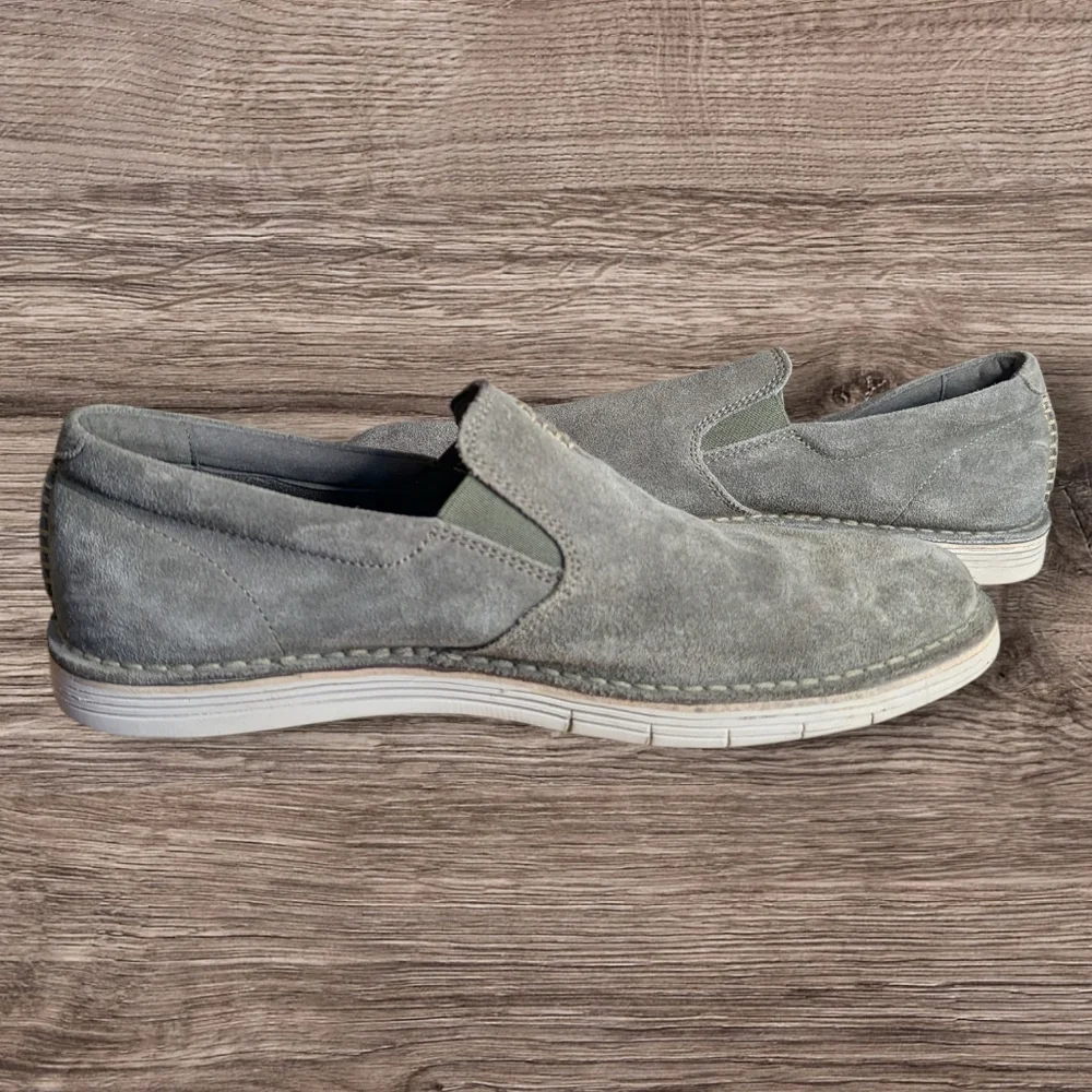 👞 Clarks Un Tailor Tie Gray Suede Slip-On Shoes | Men’s 11